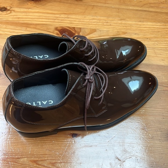 CALTO -  - 2.5 Inches Taller (Brown) - Patent  Formal Dress Shoes - Picture 6 of 10